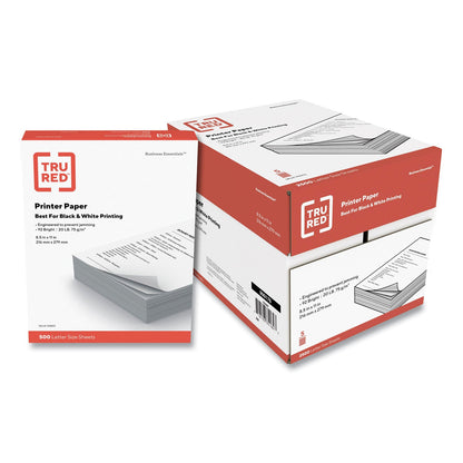 TRU RED Printer Paper, 92 Bright, 20 lb Bond Weight, 8.5 x 11, 500 Sheets/Ream, 5 Reams/Carton (TUD990176)