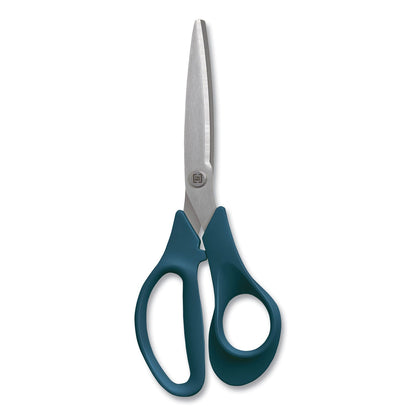 TRU RED Stainless Steel Scissors, 8" Long, 3.58" Cut Length, Green Straight Handle (TUD24380497)