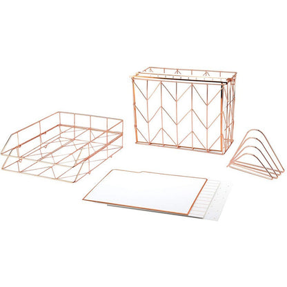 U Brands Desktop Fashion Filing Set - Rose Gold - 10 (UBR2104U0001)