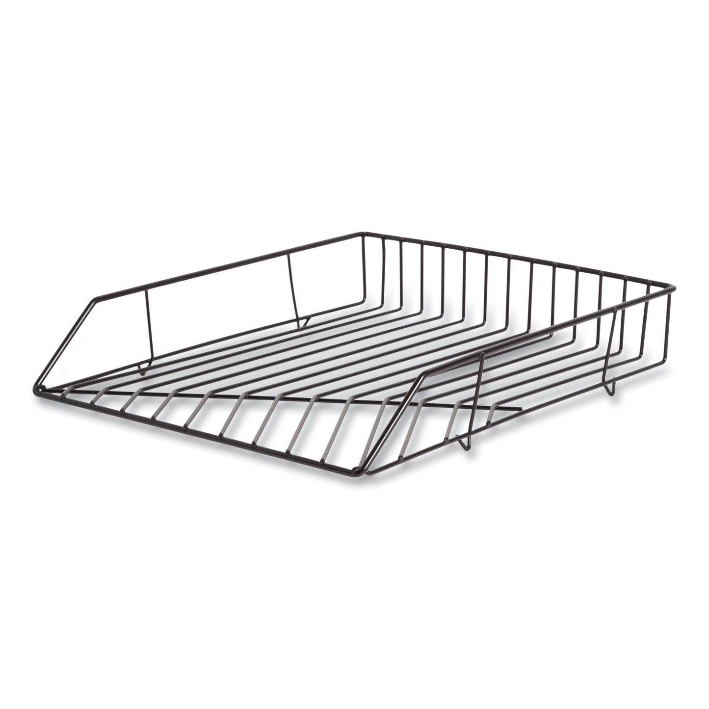 U Brands Vena Paper Tray, 1 Section, Holds 11" x 8.5" Sheets, 10.04 x 12.44 x 2.01, Black (UBR3840U0312)