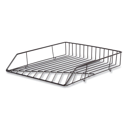 U Brands Vena Paper Tray, 1 Section, Holds 11" x 8.5" Sheets, 10.04 x 12.44 x 2.01, Black (UBR3840U0312)