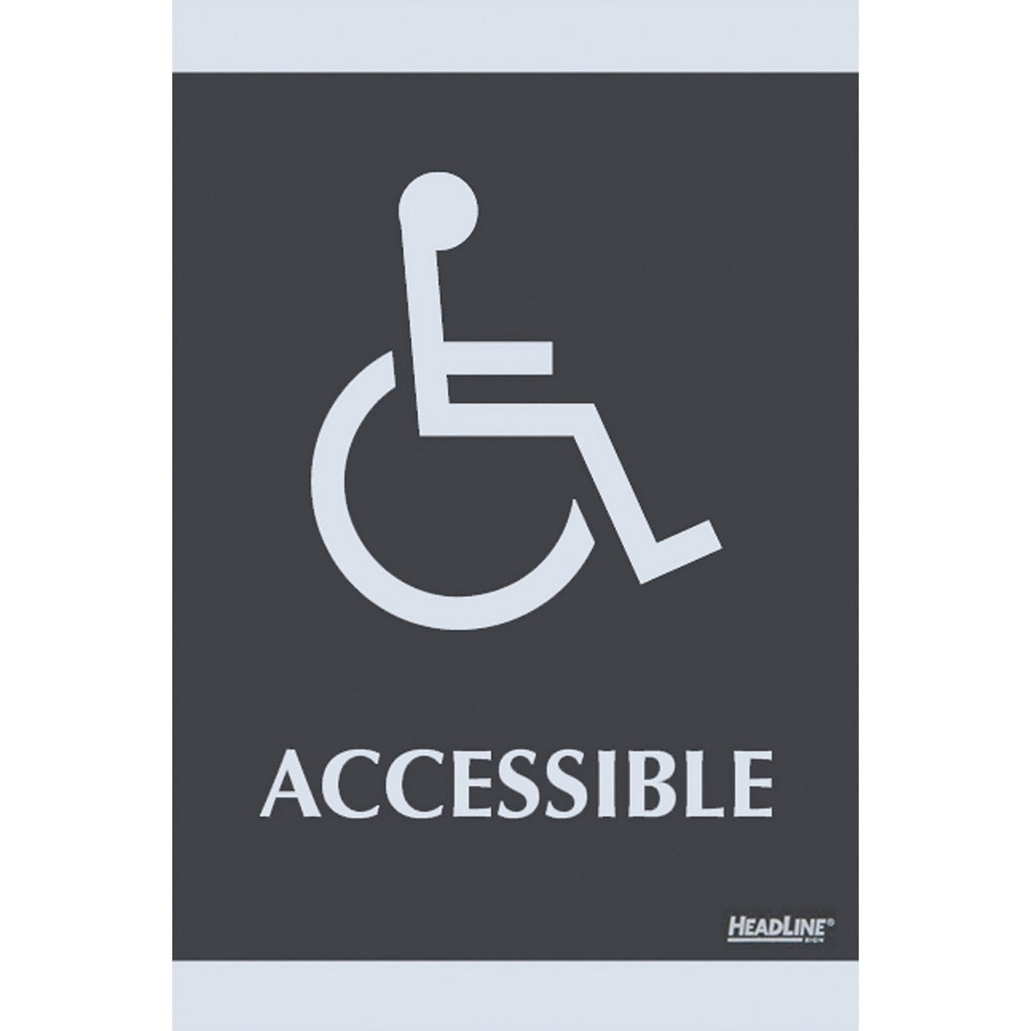 U.S. Stamp & Sign ADA Signs, &quot;Accessible&quot;, Adhesive, 6&quot;x9&quot;, Silver/Black (USS4764)