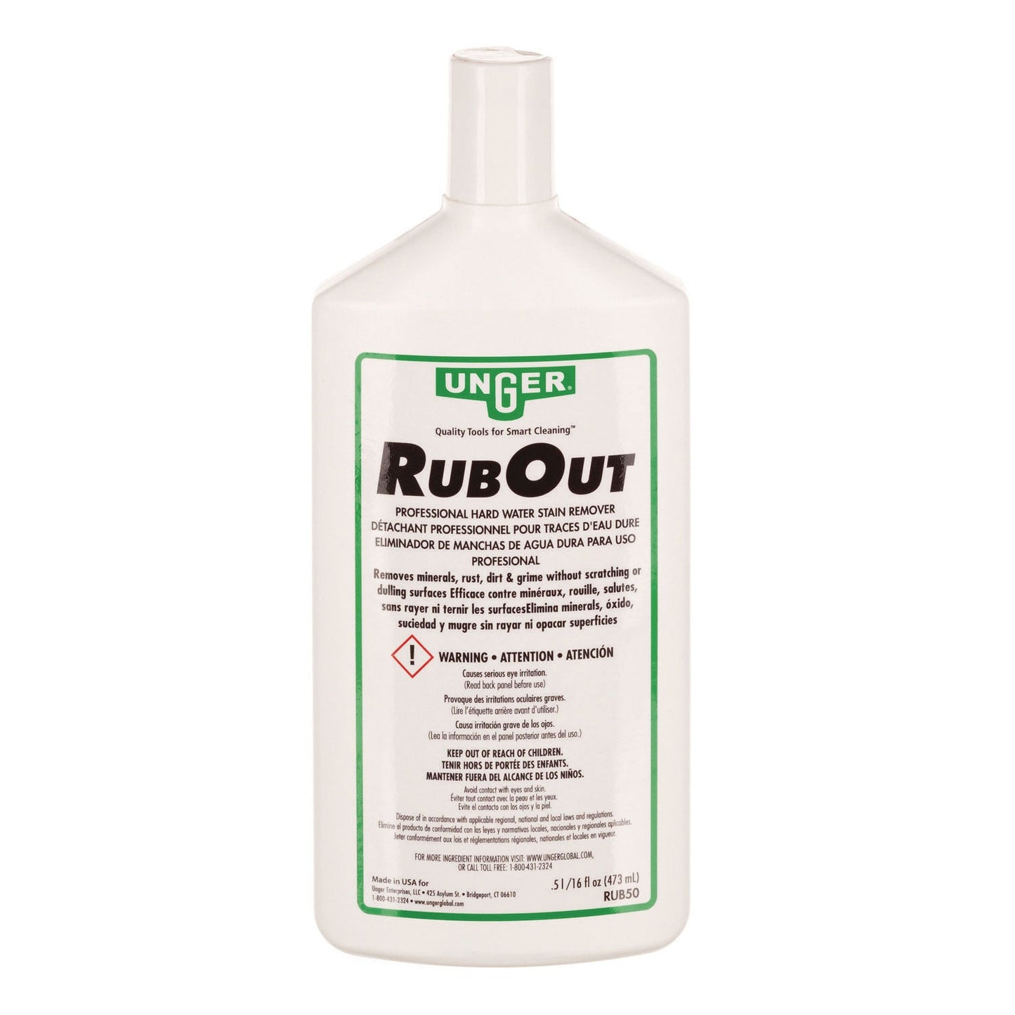 Unger RubOut Glass Cleaner, 16 oz Bottle (UNGRUB50EA)