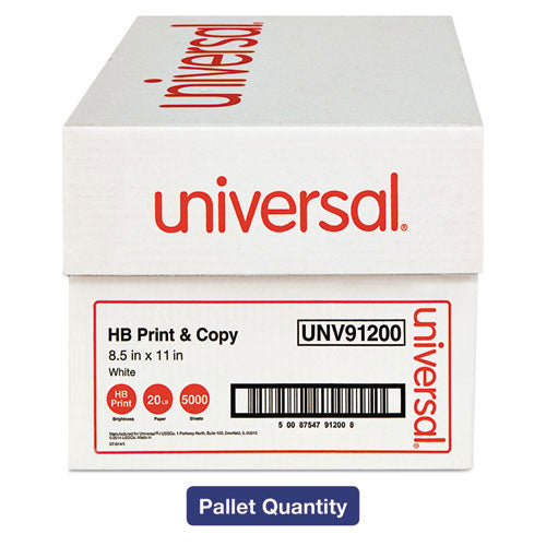 Universal Multipurpose Paper, 95-96 Bright, 20 Lb, 8 1/2 X 11, White, 40 Cartons/pallet (UNV91200PLT)
