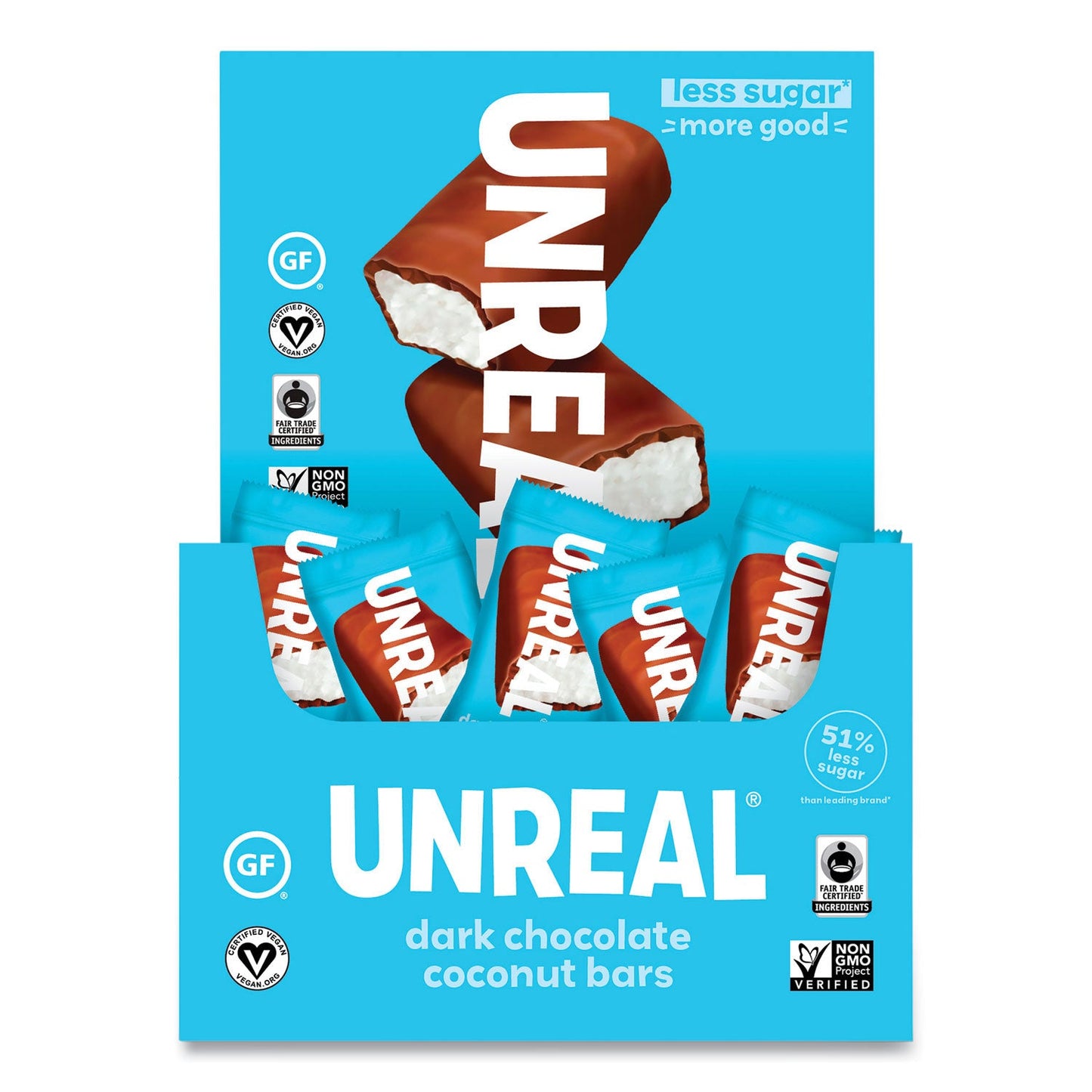 Unreal Dark Chocolate Coconut Bars, 0.53 oz, Individually Wrapped, 40/Pack (GRR22002087)