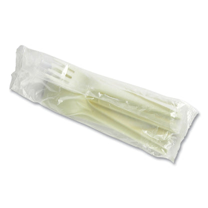 Vegware Cutlery Kits, Fork/Knife/Spoon/Napkin, White, 250/Carton (VEGVWKFSWN)
