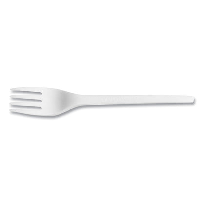 Vegware White CPLA Cutlery, Fork, 1,000/Carton (VEGVWFK65)