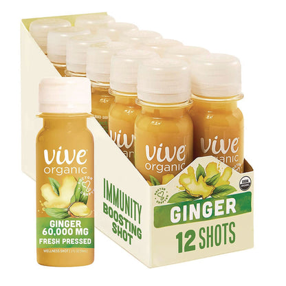 Vive Organic Pure Boost, Ginger, 2 oz Bottle, 12/Carton (GRR34800004)
