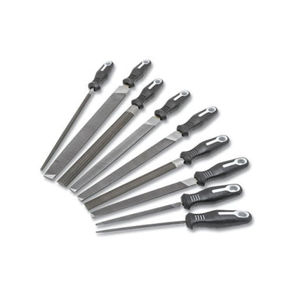 Vuzix Corporation 9-Pc Maintenance File Sets with Ergonomic Handles, 6 in, 8 in, 10 in, 12 in, American Pattern (183-22030HNNN)