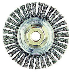 Weiler Roughneck® Stringer Bead Wheel, 6 in dia x 1/2 in W Face, 0.023 in Steel Wire, 12500 RPM (804-08776)