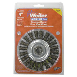 Weiler Wolverine® Stringer Bead Wheel, 4 in dia x 3/16 in W Face, 0.020 in Steel Wire, 20000 RPM (804-36218)