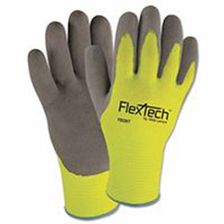 Wells Lamont FlexTech™ Hi-Visibility Knit Thermal Gloves with Latex Palm, X-Large, Gray/Green (815-Y9239TXL)