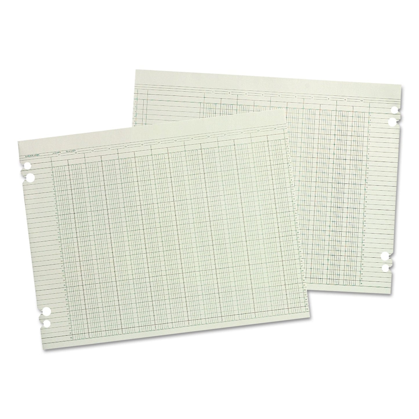 Wilson Jones Accounting Sheets, Six Column, 9-1/4 x 11-7/8, 100 Loose Sheets/Pack, Green (WLJG106)