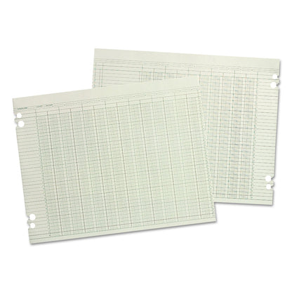 Wilson Jones Accounting Sheets, Six Column, 9-1/4 x 11-7/8, 100 Loose Sheets/Pack, Green (WLJG106)