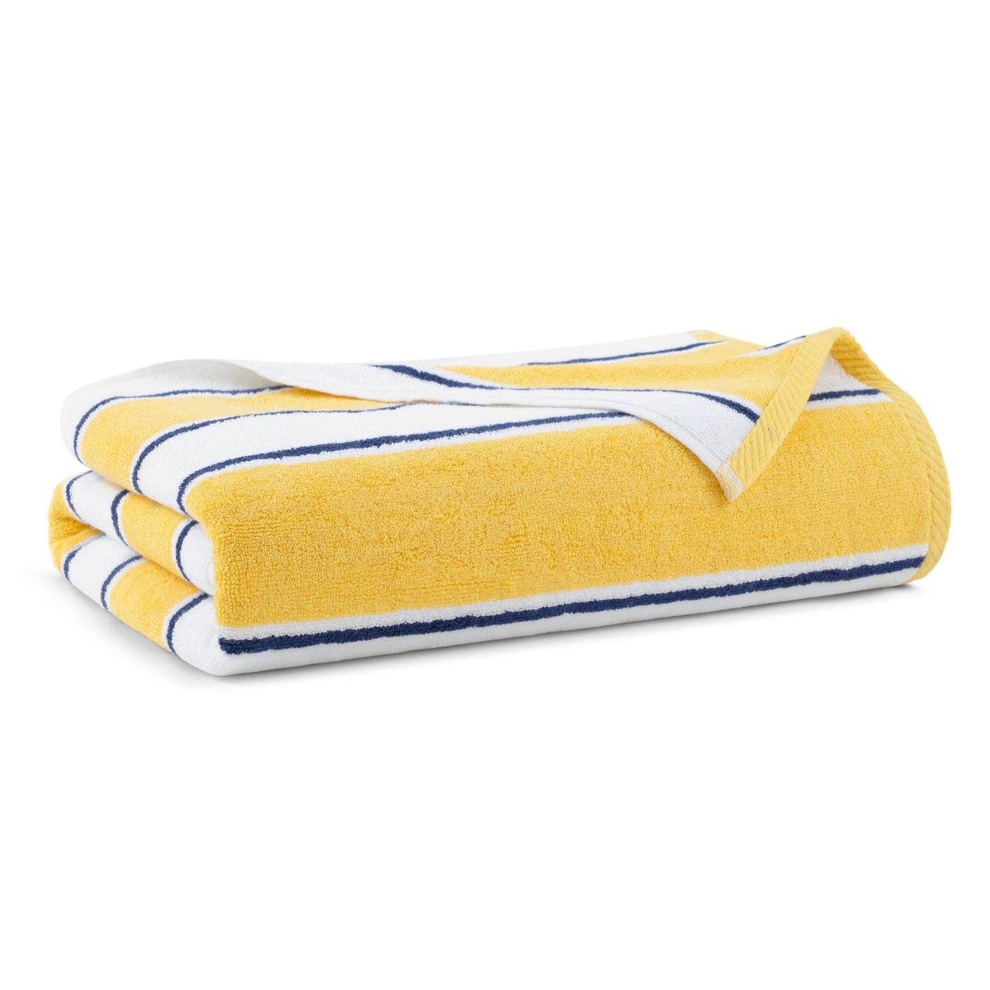 Arkwright Home® Aston & Arden Pinstriped Beach Towel 35x70 Yellow/Navy, Case of 8 (BT-PINSTR-25YN-CS)